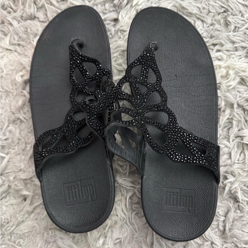 Fitflop Black Embellished Sandals